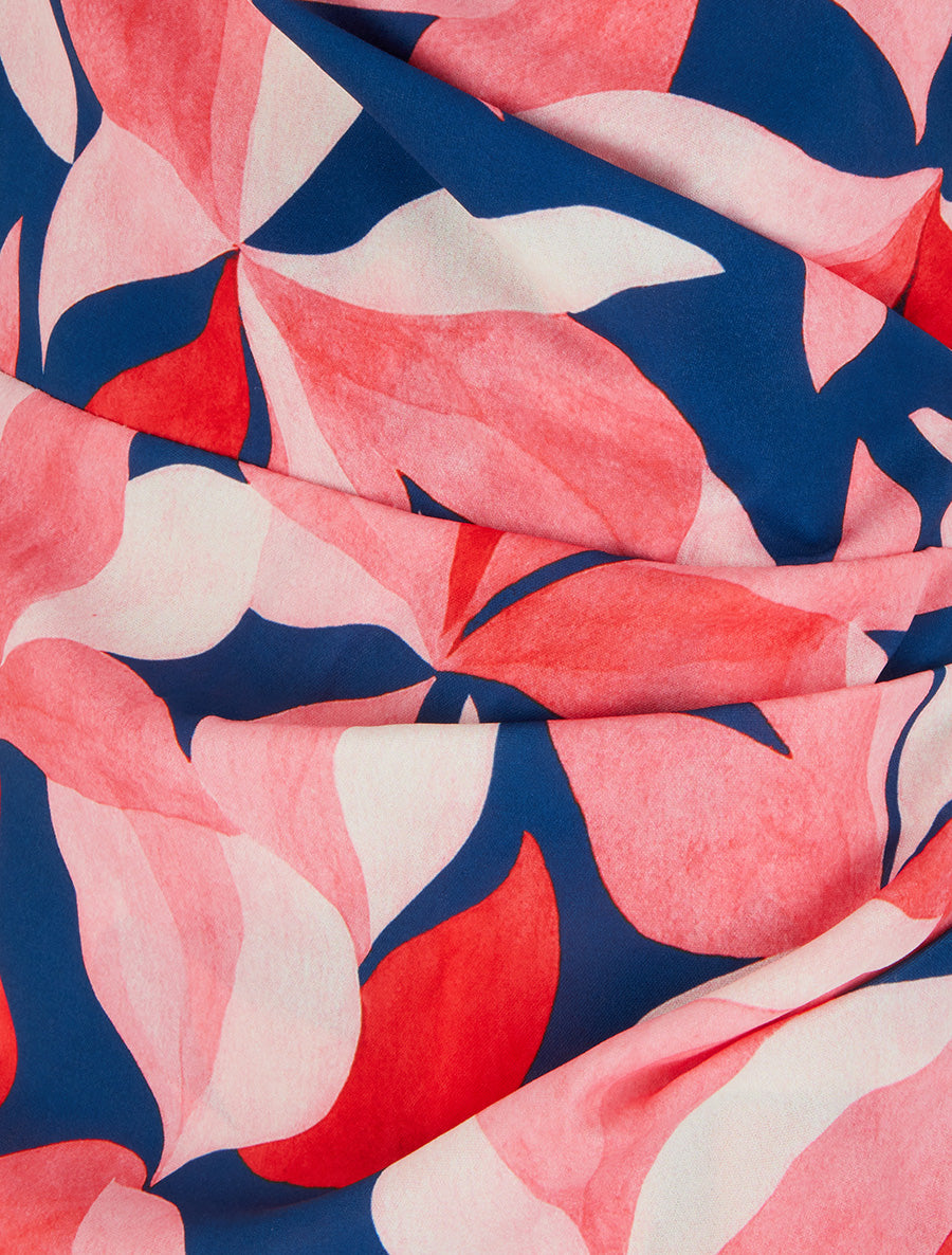 Robe style portefeuille sans manches imprimé feuillages - Rose - 3