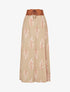 Jupe longue imprimé feuilles - Camel - 1