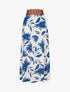 Jupe longue imprimé floral à taille fantaisie - Bleu foncé - 1