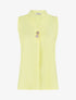 Top droit sans manches à boutons décoratifs - Jaune - 1