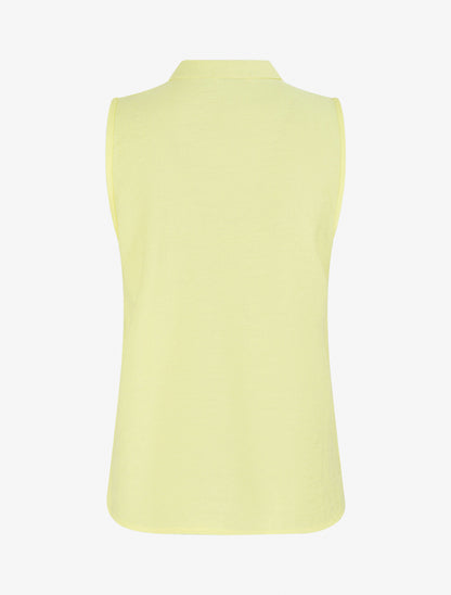 Top droit sans manches à boutons décoratifs - Jaune - 2