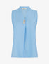 Top droit sans manches à boutons décoratifs - Bleu ciel - 1