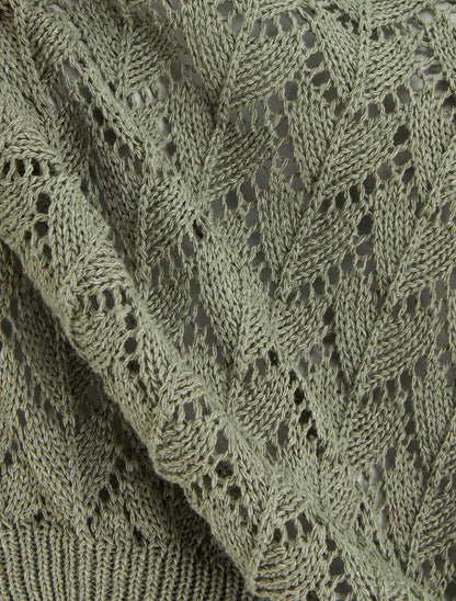 Pull ajouré manches courtes - Kaki - 3