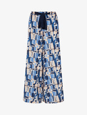 Pantalon ample imprimé graphique - Marine - 1