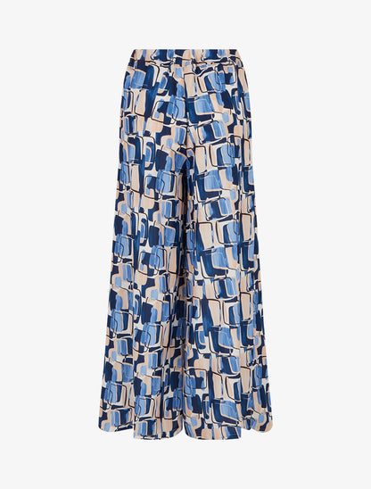 Pantalon ample imprimé graphique - Marine - 2