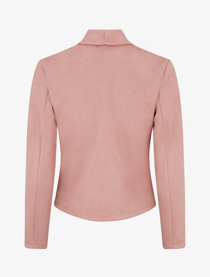Veste en suédine à poches décoratives zippées - Vieux rose - 2
