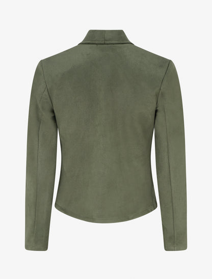 Veste en suédine à poches décoratives zippées - Kaki - 2