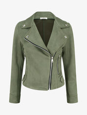 Veste en suédine style perfecto - Kaki - 1