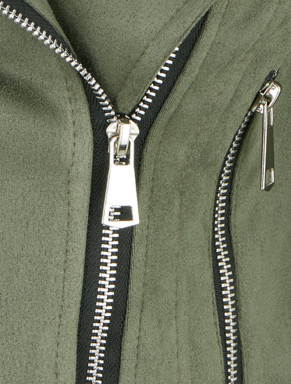 Veste en suédine style perfecto - Kaki - 3