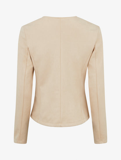 Veste en suédine zippée - Beige clair - 2