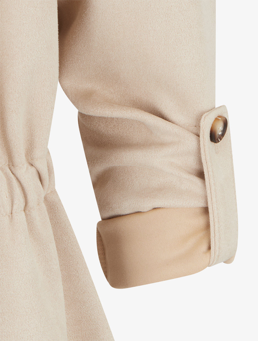 Veste mi-longue en suédine - Beige - 3