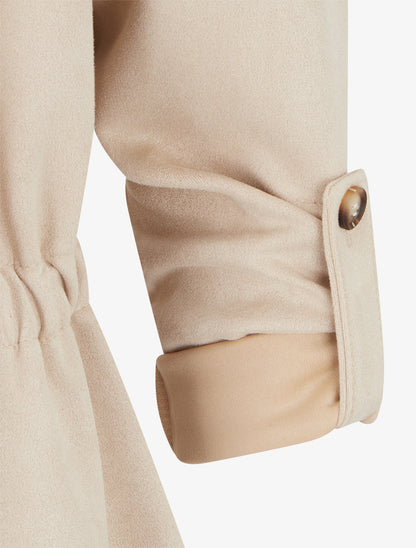 Veste mi-longue en suédine - Beige - 3