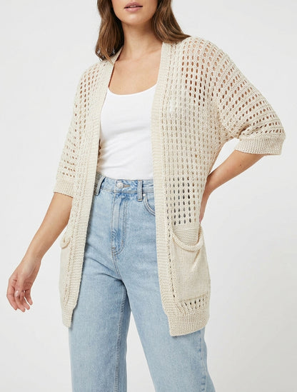 Opengewerkt vest - Beige