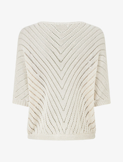 Lichte gebreide trui met V-hals - Beige