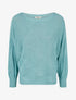 Pull ample à motif losange - Bleu lagon - 1