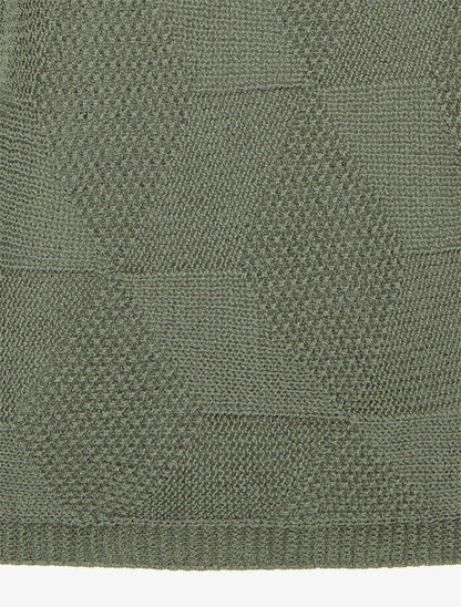 Pull ample à motif losange - Kaki - 3