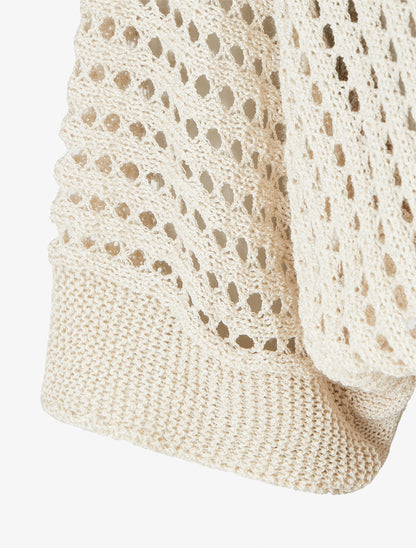 Gilet ajouré à nouer - Beige - 3