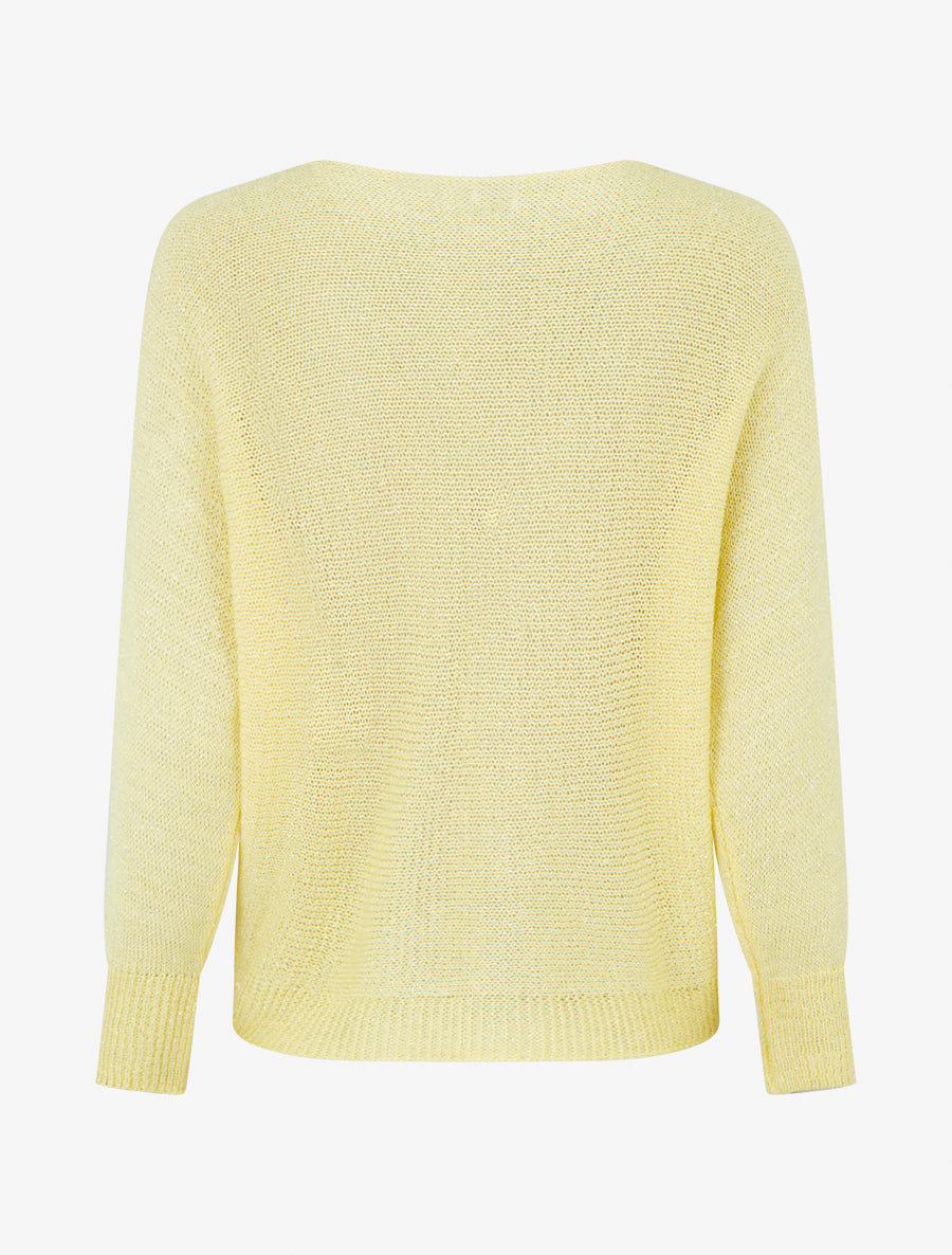 Pull irisé à manches chauve-souris - Jaune - 2