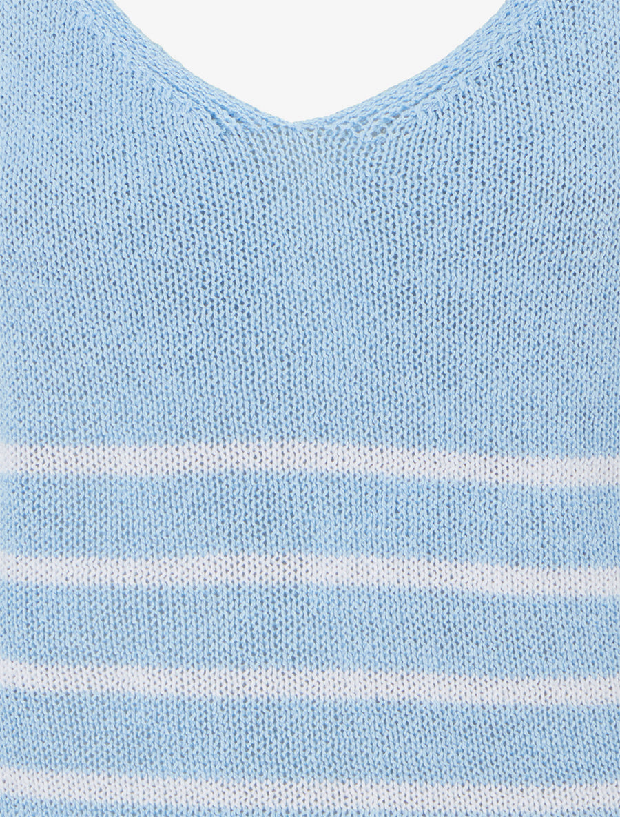 Débardeur en maille à rayures - Bleu ciel - 3
