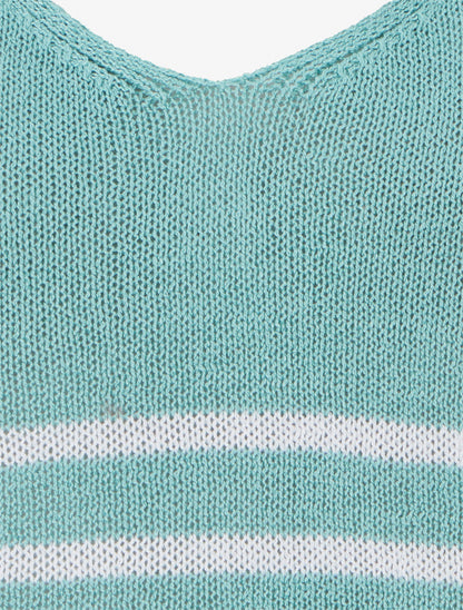 Débardeur en maille à rayures - Vert d&
