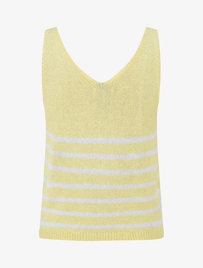 Débardeur en maille à rayures - Jaune - 2