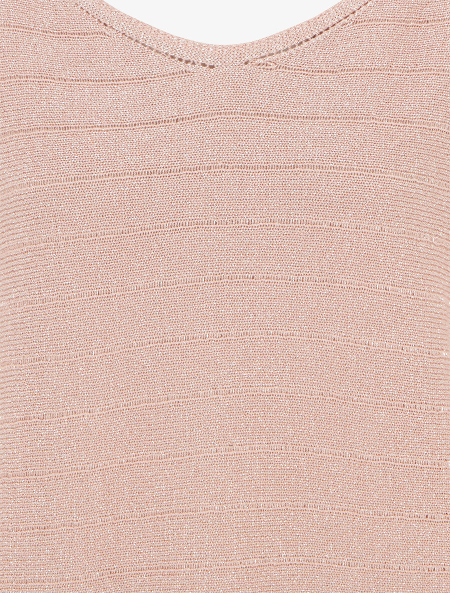 Pull fin irisé à manches chauves-souris - Rose - 3