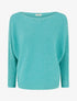 Pull fin irisé à manches longues chauves-souris - Turquoise - 1