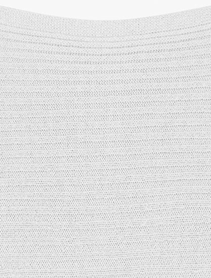 Pull fin irisé à manches longues chauves-souris - Blanc - 3