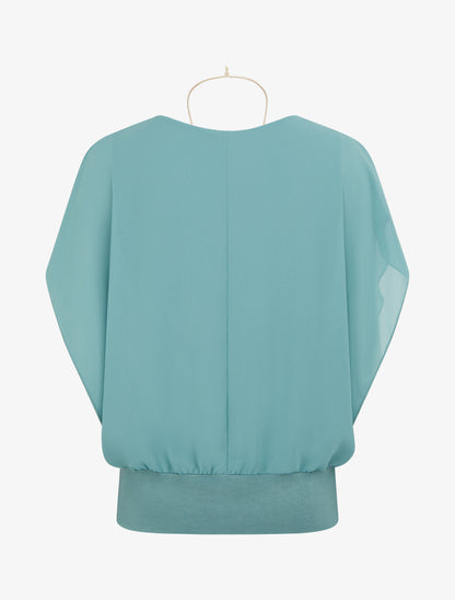 Top boule uni à manches courtes - Vert d&