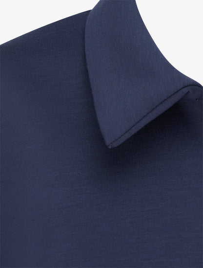 Veste coupe boule zippée effet froncé - Marine - 3