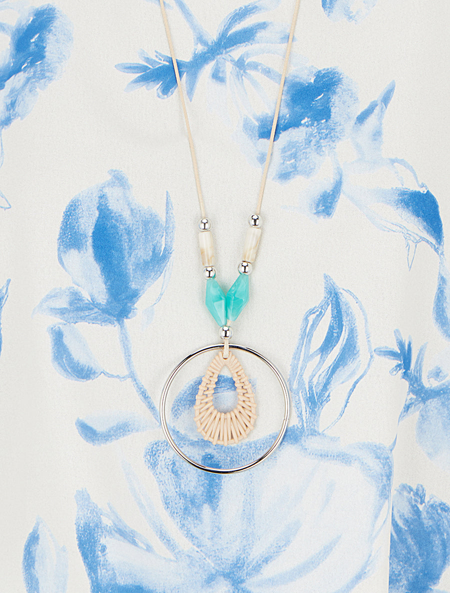 Top imprimé floral à nouer - Bleu ciel - 3