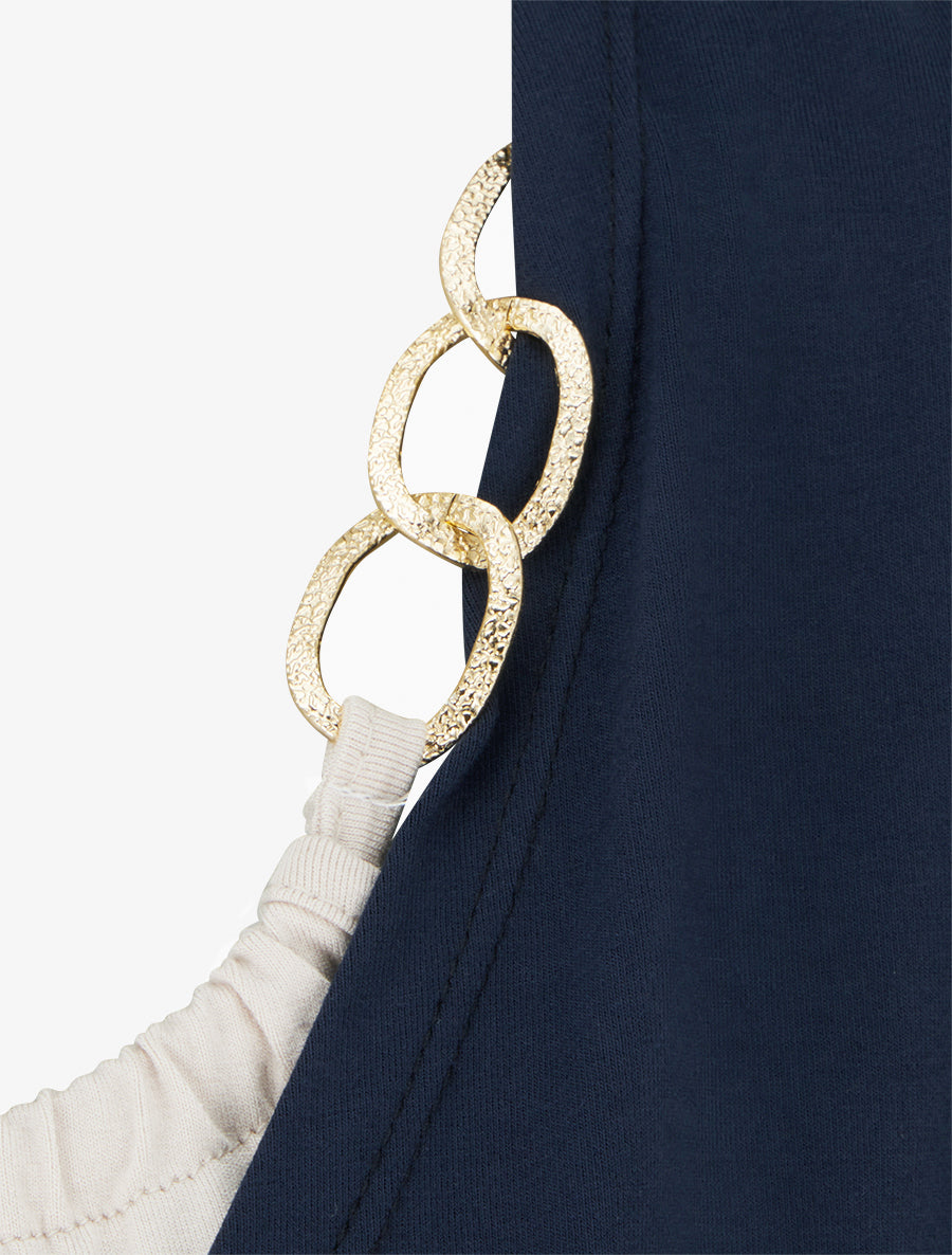 Top effet superposé à chaînes - Marine - 3