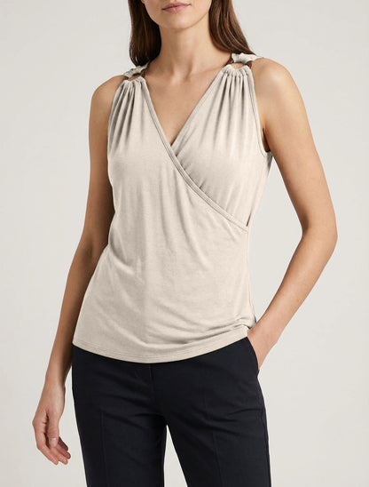 Klassieke cache-coeur top - Beige