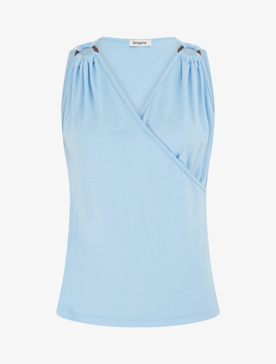 Top classique cache-coeur - Bleu ciel - 1