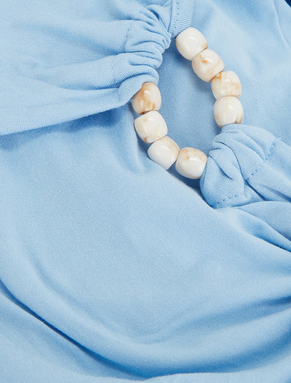 Top dos nu à perles - Bleu ciel - 3