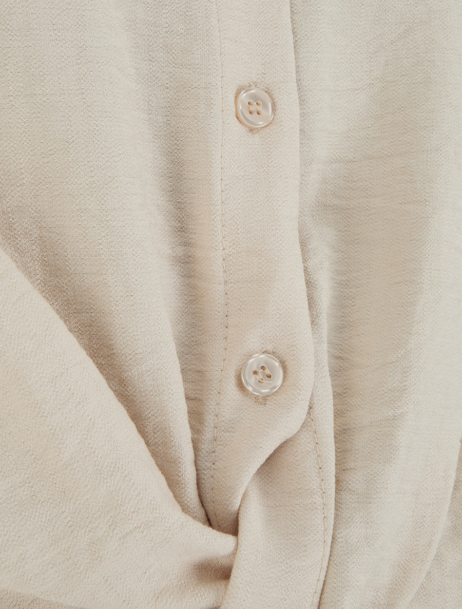 Top fluide effet noué - Beige - 3