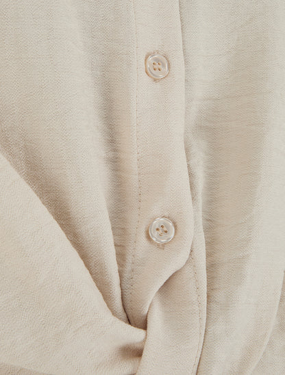 Top fluide effet noué - Beige - 3