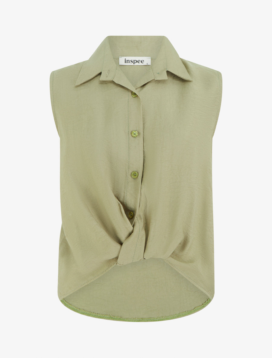 Top fluide effet noué - Kaki - 1