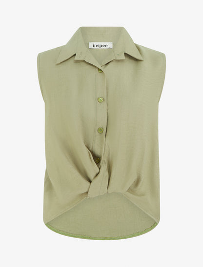 Top fluide effet noué - Kaki - 1