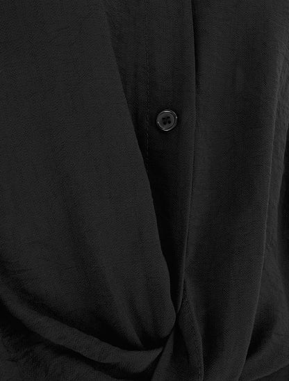 Top fluide effet noué - Noir - 3