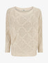 Pull en maille à losanges - Beige - 1