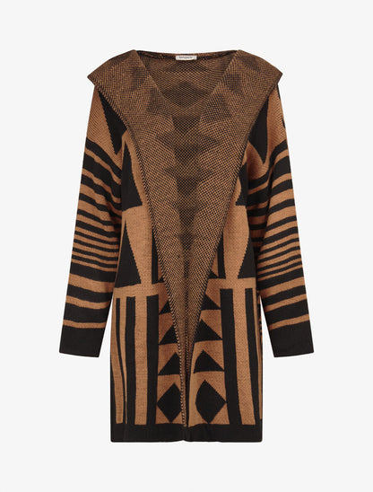 Gilet imprimé aztèque - Camel - 5