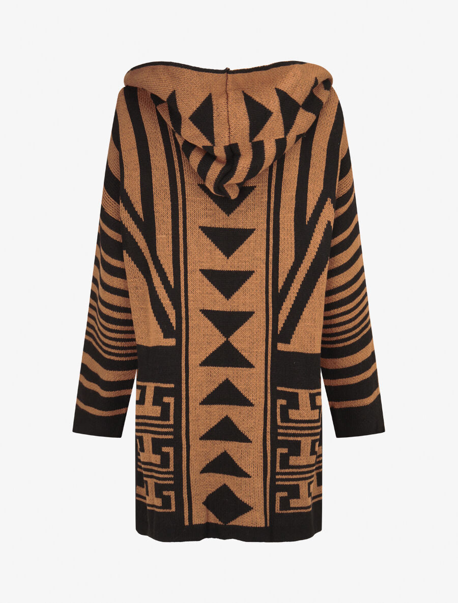 Gilet imprimé aztèque - Camel - 2