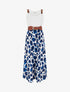 Robe longue à imprimé girafe et bretelles simili - Marine - 1