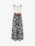 Robe longue à imprimé girafe et bretelles simili - Noir - 1
