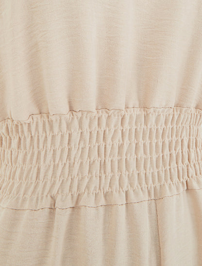 Combinaison unie à bretelles à motif coeurs - Beige - 3