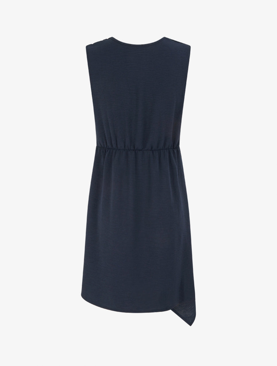 Robe sans manches style portefeuille - Marine - 2