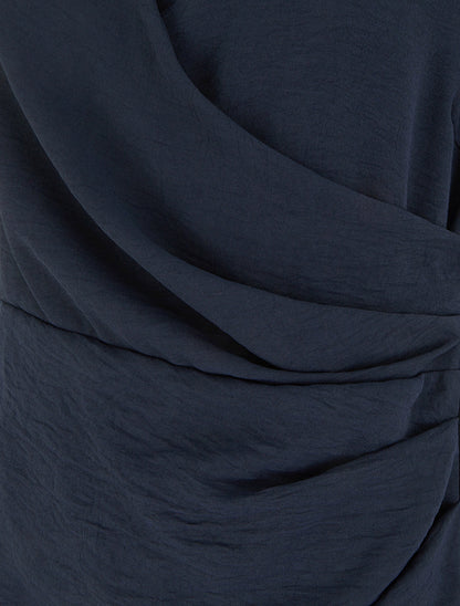 Robe sans manches style portefeuille - Marine - 3