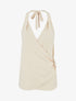 Top à dos nu et empiècement bijou - Beige - 1