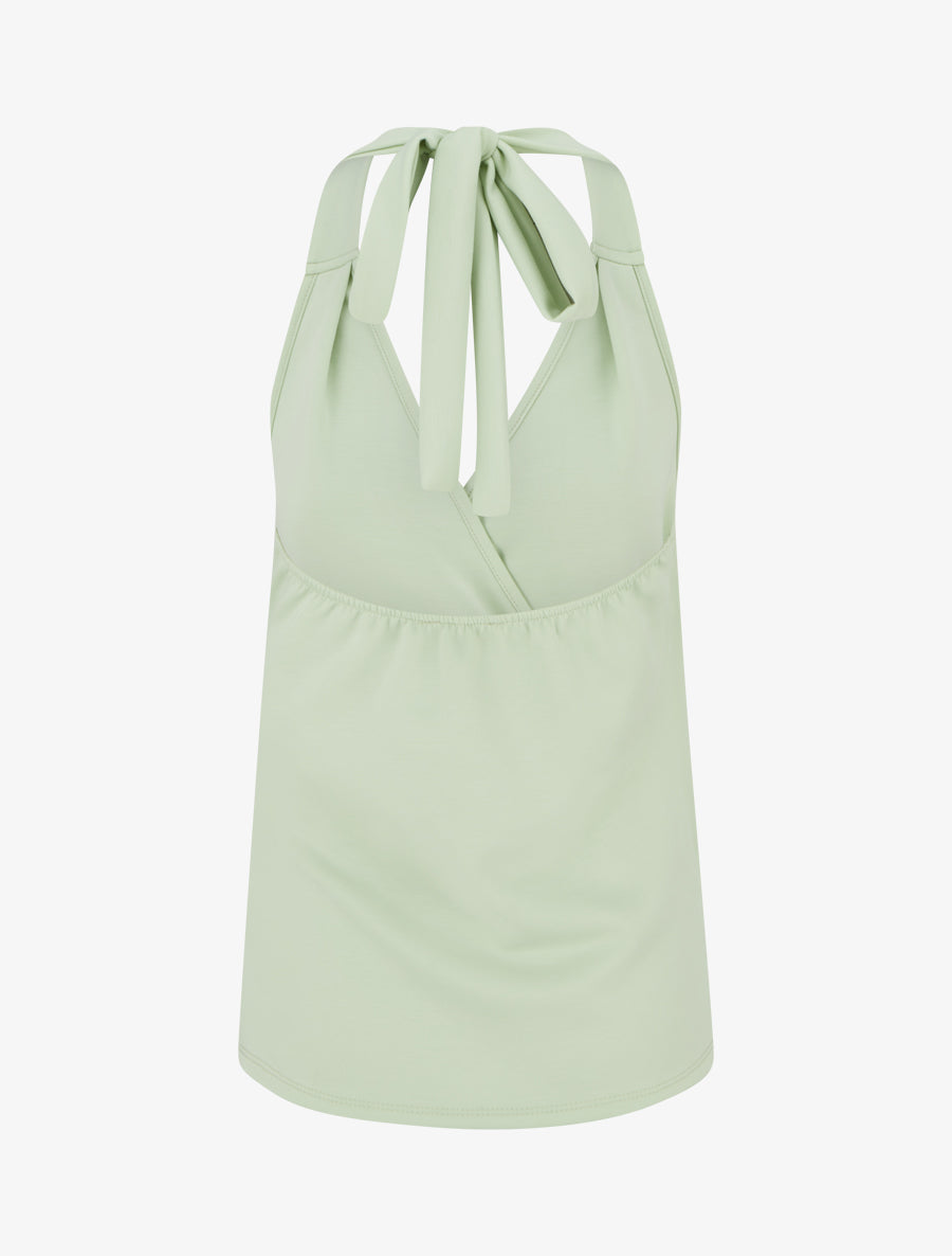 Top à dos nu et empiècement bijou - Vert pomme - 2